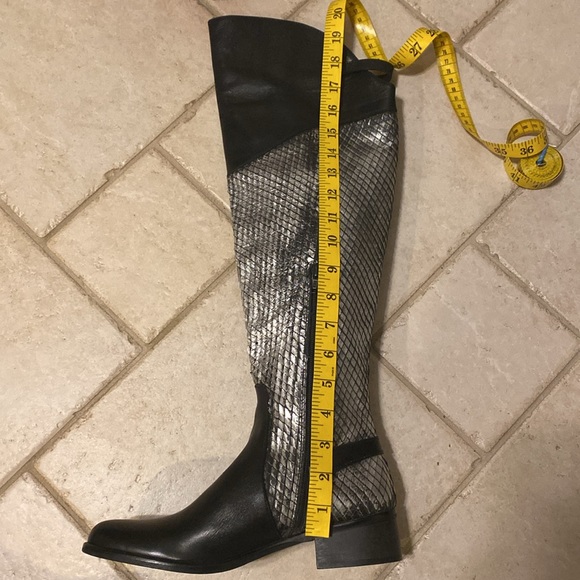 VERA GOMMA WOMEN’S BLACK/SILVER LEATHER BOOTS SIZE 38 - Picture 12 of 15